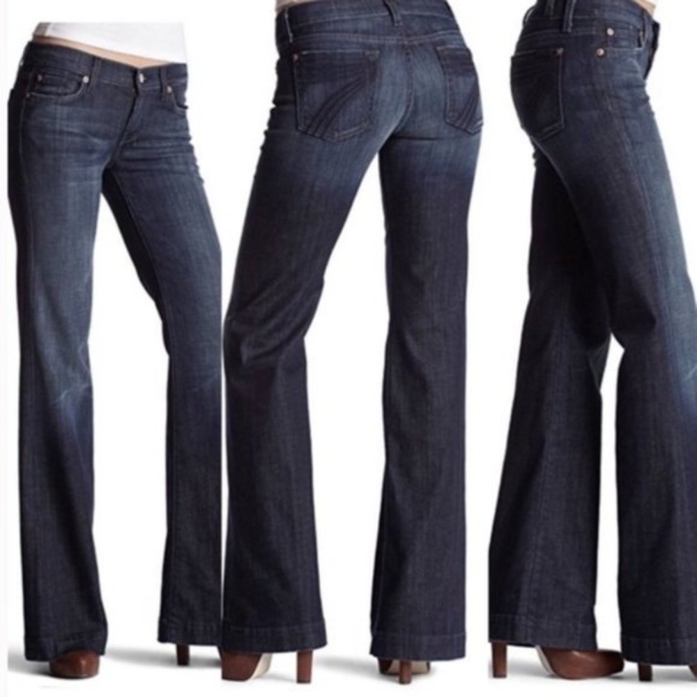 7 For All Mankind Dojo Flare, Blue 7 Pocket, Slim Illusion, 31x31, NWT $218 MSRP